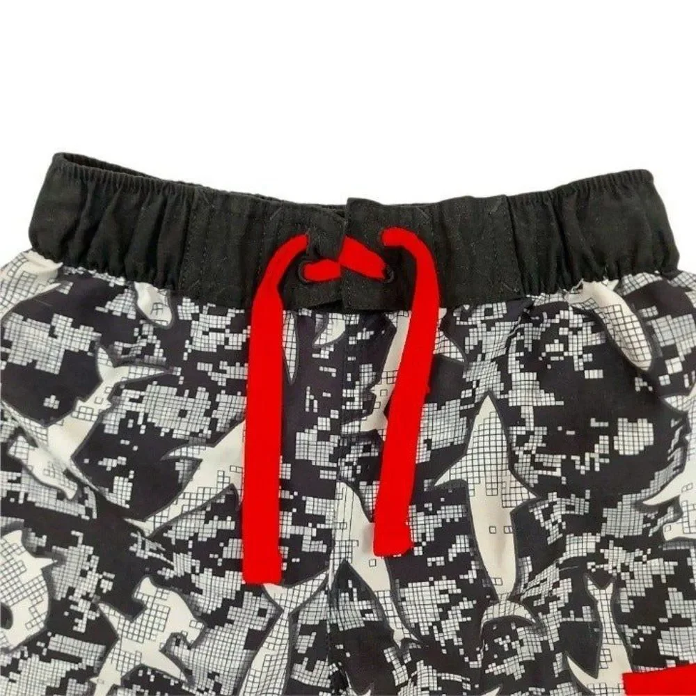 Adidas Swimming Shorts Boys Small 8-10 Shark Print Mesh Lined Pool Beach Summer